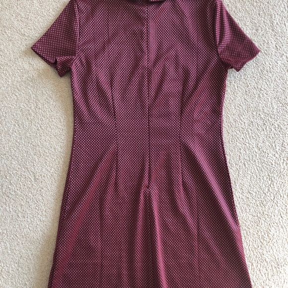 Forever 21 Burgundy Short Sleeve Collar Dress M - Picture 8 of 9